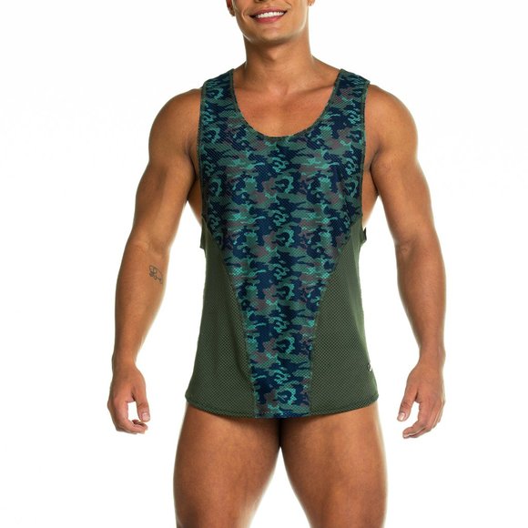 GIGO CAMO GREEN TANK TOP - Picture 2 of 4